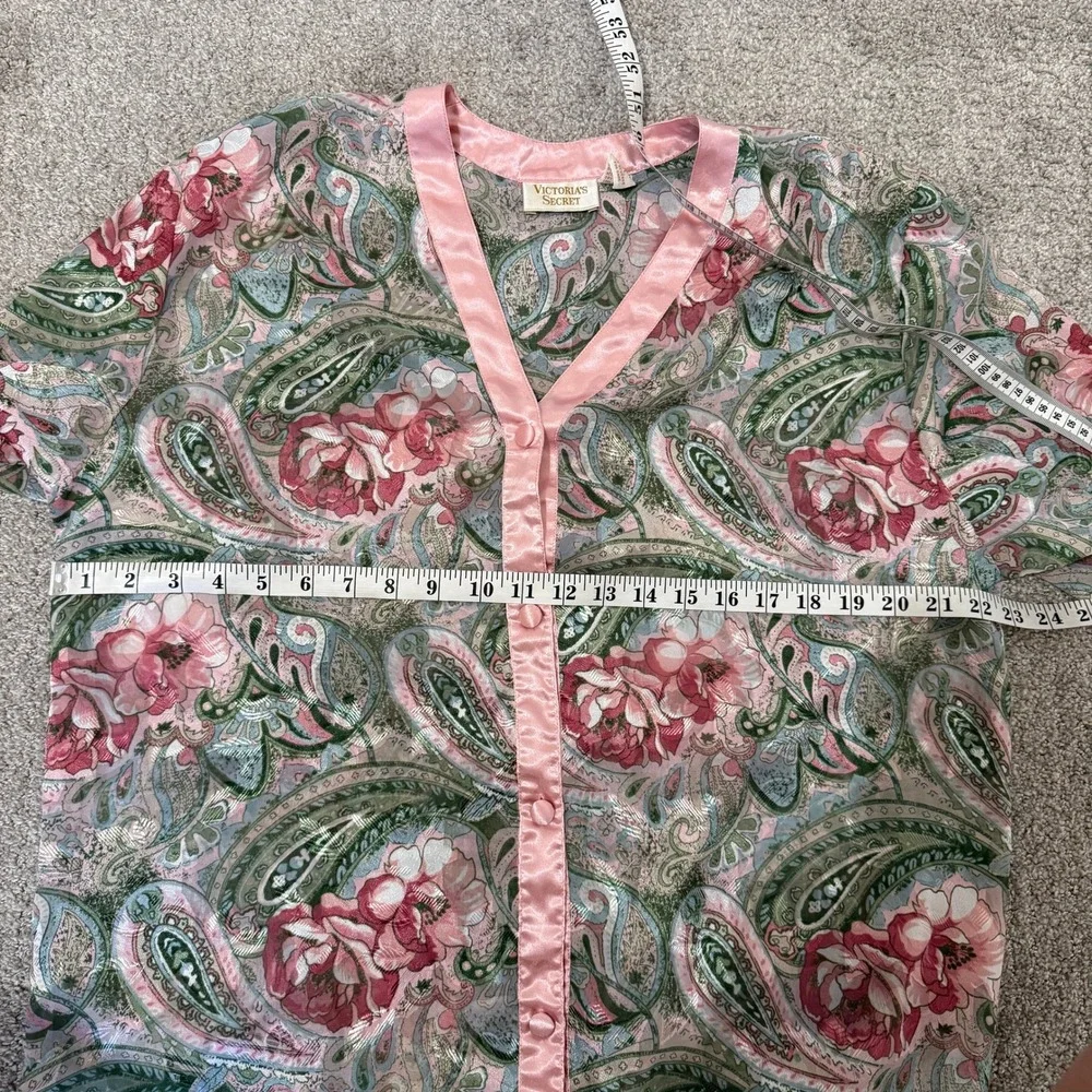 Vintage Victoria's Secret Gold Label Paisley Floral Top Dress Coquette Regency